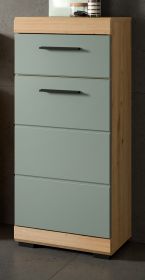 Badezimmer Kommode Shawn in Salbei grün und Artisan Eiche Badschrank 37 x 88 cm Badezimmer Kommode Shawn in Salbei grün und Artisan Eiche Badschrank 37 x 88 cm