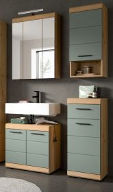 Badmöbel Set 4-teilig Shawn in Salbei und Artisan Eiche Badkombination 112 x 191 cm Badmöbel Set 4-teilig Shawn in Salbei und Artisan Eiche Badkombination 112 x 191 cm
