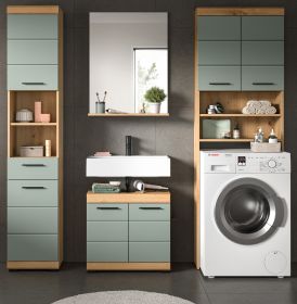 Badmöbel Set 4-teilig Shawn in Salbei und Artisan Eiche Badkombination 190 x 191 cm Badmöbel Set 4-teilig Shawn in Salbei und Artisan Eiche Badkombination 190 x 191 cm