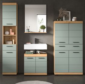 Badmöbel Set 4-teilig Shawn in Salbei und Artisan Eiche Badkombination 200 x 191 cm Badmöbel Set 4-teilig Shawn in Salbei und Artisan Eiche Badkombination 200 x 191 cm