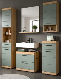Badmöbel Set 5-teilig Shawn in Salbei und Artisan Eiche Badkombination 164 x 191 cm Badmöbel Set 5-teilig Shawn in Salbei und Artisan Eiche Badkombination 164 x 191 cm