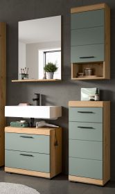Badmöbel Set 4-teilig Shawn in Salbei und Artisan Eiche Badkombination 112 x 191 cm Badmöbel Set 4-teilig Shawn in Salbei und Artisan Eiche Badkombination 112 x 191 cm