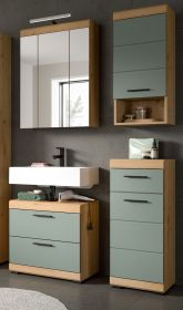 Badmöbel Set 4-teilig Shawn in Salbei und Artisan Eiche Badkombination 112 x 191 cm Badmöbel Set 4-teilig Shawn in Salbei und Artisan Eiche Badkombination 112 x 191 cm