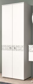 Garderobenschrank Relief in weiß Hochglanz mit 3-D Struktur Garderobe oder großer Schuhschrank 70 x 192 cm Garderobenschrank Relief in weiß Hochglanz mit 3-D Struktur Garderobe oder großer Schuhschrank 70 x 192 cm