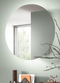 Spiegelschrank Relief in weiß Flur Spiegel mit Stauraum rund, Soft-Close Spiegelschrank Relief in weiß Flur Spiegel mit Stauraum rund, Soft-Close