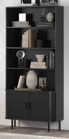 Regalschrank Ronin in Esche schwarz B�cherregal 80 x 172 cm