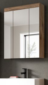 Badezimmer Spiegelschrank Willow in Nox Eiche Badschrank 3-türig 60 x 79 cm Badezimmer Spiegelschrank Willow in Nox Eiche Badschrank 3-türig 60 x 79 cm