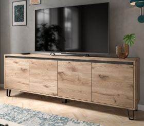 TV-Lowboard Delio in Viking Eiche TV Unterschrank 184 cm, mit Soft-Close und Komforthhe