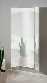 Garderobenspiegel Ledmore in weiß Spiegel 3-teilig klappbar 45 - 91 x 160 cm Garderobenspiegel Ledmore in weiß Spiegel 3-teilig klappbar 45 - 91 x 160 cm
