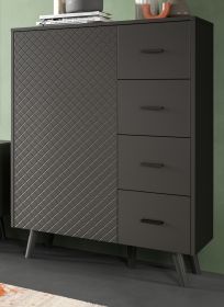Kommode Madea in grau matt Highboard 84 x 114 cm Kommode Madea in grau matt Highboard 84 x 114 cm