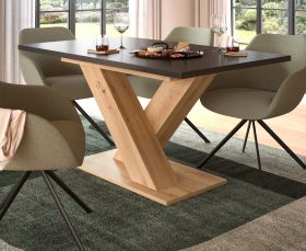 Esstisch Home-X in grau und Artisan Eiche Tisch ausziehbar 150 - 190 cm Esstisch Home-X in grau und Artisan Eiche Tisch ausziehbar 150 - 190 cm