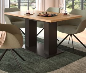 Esstisch Home-X in Artisan Eiche und grau Tisch ausziehbar 150 - 190 cm Esstisch Home-X in Artisan Eiche und grau Tisch ausziehbar 150 - 190 cm