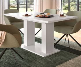 Esstisch Home-X in weiß Tisch ausziehbar 150 - 190 cm Esstisch Home-X in weiß Tisch ausziehbar 150 - 190 cm