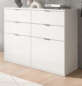 Kommode SystemX in weiß Hochglanz Flur Diele Mehrzweckschrank 110 x 85 cm Kommode SystemX in weiß Hochglanz Flur Diele Mehrzweckschrank 110 x 85 cm