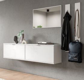 Garderobe Set 5-teilig SystemX in weiß Hochglanz Garderobenkombination 238 cm Garderobe Set 5-teilig SystemX in weiß Hochglanz Garderobenkombination 238 cm