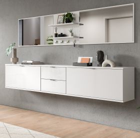 Garderobe Set 6-teilig SystemX in weiß Hochglanz Garderobenkombination 236 cm Garderobe Set 6-teilig SystemX in weiß Hochglanz Garderobenkombination 236 cm