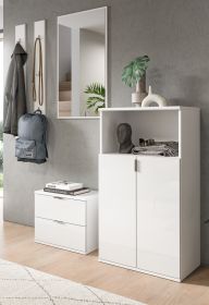Garderobe Set 5-teilig SystemX in weiß Hochglanz Garderobenkombination 184 cm Garderobe Set 5-teilig SystemX in weiß Hochglanz Garderobenkombination 184 cm