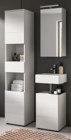 Badmöbel Set 3-teilig Larik in weiß Hochglanz Badkombination 91 x 190 cm Badmöbel Set 3-teilig Larik in weiß Hochglanz Badkombination 91 x 190 cm