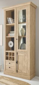 Vitrine Dorset in Eiche Gold Landhaus Vitrinenschrank 105 x 214 cm, Soft-Close
