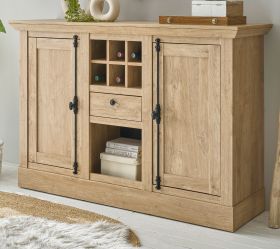 Sideboard Dorset in Eiche Gold Landhaus Kommode 152 x 103 cm, Soft-Close