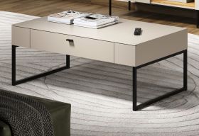 Couchtisch Sao Paulo in Kaschmir / Sand 110 cm, Schublade mit Soft-Close