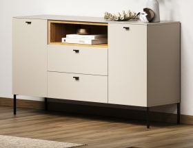 Sideboard Sao Paulo in Sand und Evoke Eiche Kommode 154 cm, Soft-Close