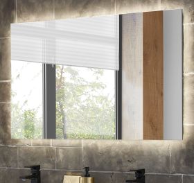 Badezimmer Spiegel Glide mit LED Beleuchtung und Touchschalter 100 cm