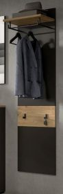Garderobenpaneel Cooper in grau und Artisan Eiche Wandgarderobe 45 x 165 cm