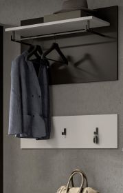 Garderobenpaneel Cooper in weiß und grau Set 2-teilig 80 cm Garderobenpaneel Cooper in weiß und grau Set 2-teilig 80 cm