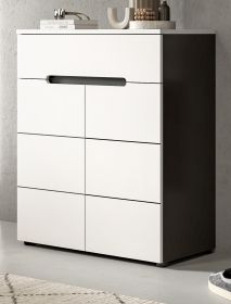 Schuhkommode Cooper in wei und grau Flurkommode 80 x 94 cm, Soft-Close