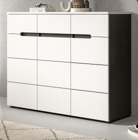 Schuhkommode Cooper in wei und grau Flurkommode 120 x 94 cm, Soft-Close