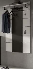 Garderobenpaneel Cooper in weiß und grau Wandgarderobe 80 x 141 cm Garderobenpaneel Cooper in weiß und grau Wandgarderobe 80 x 141 cm
