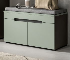 Garderobe Sitzbank Cooper in Salbei und Basalt Grau Garderobenbank 80 cm, Soft-Close Garderobe Sitzbank Cooper in Salbei und Basalt Grau Garderobenbank 80 cm, Soft-Close