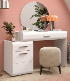 Schminktisch Freeze in wei Hochglanz Kosmetiktisch mit Spiegel 120 x 138 cm