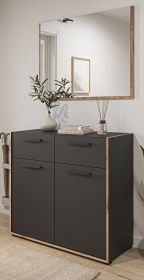 Garderobe Set 2-teilig Salud in grau und Nox Eiche Garderobenkombination 95 x 189 cm Garderobe Set 2-teilig Salud in grau und Nox Eiche Garderobenkombination 95 x 189 cm