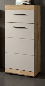 Badezimmer Kommode Shawn in Sand Kashmir und Evoke Eiche Badschrank 37 x 88 cm Badezimmer Kommode Shawn in Sand Kashmir und Evoke Eiche Badschrank 37 x 88 cm