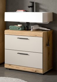 Waschbeckenunterschrank Shawn in Sand Kashmir und Evoke Eiche Badezimmer Unterschrank 60 cm Waschbeckenunterschrank Shawn in Sand Kashmir und Evoke Eiche Badezimmer Unterschrank 60 cm