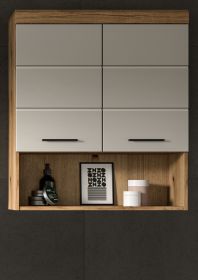 Badezimmer Hängeschrank Shawn in Sand Kaschmir und Evoke Eiche Badschrank hängend 74 x 79 cm Badezimmer Hängeschrank Shawn in Sand Kaschmir und Evoke Eiche Badschrank hängend 74 x 79 cm