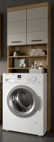 Waschmaschinenschrank Shawn in Sand Kashmir und Evoke Eiche Waschmaschinen berbau 63 x 191 cm