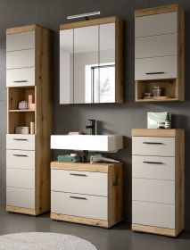 Badmöbel Set 5-teilig Shawn in Sand Kaschmir und Evoke Eiche Badkombination 164 x 191 cm Badmöbel Set 5-teilig Shawn in Sand Kaschmir und Evoke Eiche Badkombination 164 x 191 cm