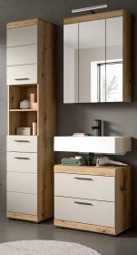 Badmöbel Set 3-teilig Shawn in Sand Kaschmir und Evoke Eiche Badkombination 112 x 191 cm Badmöbel Set 3-teilig Shawn in Sand Kaschmir und Evoke Eiche Badkombination 112 x 191 cm