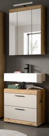 Badmöbel Set 2-teilig Shawn in Sand Kashmir und Evoke Eiche Badkombination 60 x 191 cm Badmöbel Set 2-teilig Shawn in Sand Kashmir und Evoke Eiche Badkombination 60 x 191 cm