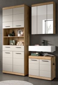 Badmöbel Set 3-teilig Shawn in Sand Kaschmir und Evoke Eiche Badkombination 149 x 191 cm Badmöbel Set 3-teilig Shawn in Sand Kaschmir und Evoke Eiche Badkombination 149 x 191 cm