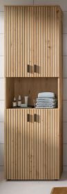 Badezimmer Hochschrank Livia in Artisan Eiche Badschrank 60 x 192 cm