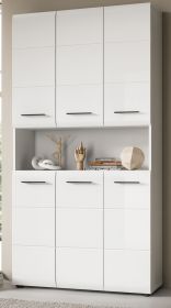 Badezimmer Hochschrank Cover in wei Hochglanz Mehrzweckschrank 90 x 185 cm