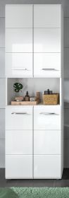 Badezimmer Hochschrank Cover in wei Hochglanz Badschrank 60 x 185 cm