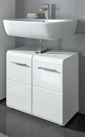 Waschbeckenunterschrank Cover in wei Hochglanz Badezimmer Unterschrank 60 cm