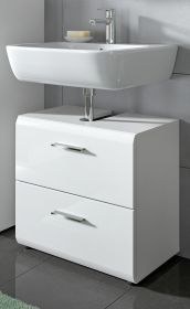 Waschbeckenunterschrank Cover in wei Hochglanz Badezimmer Unterschrank 60 cm