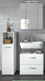 Badmöbel Set 3-teilig Cover in weiß Hochglanz Badkombination 105 x 185 cm Badmöbel Set 3-teilig Cover in weiß Hochglanz Badkombination 105 x 185 cm