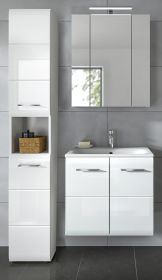 Badmöbel Set 3-teilig Cover in weiß Hochglanz Badkombination 105 x 185 cm Badmöbel Set 3-teilig Cover in weiß Hochglanz Badkombination 105 x 185 cm